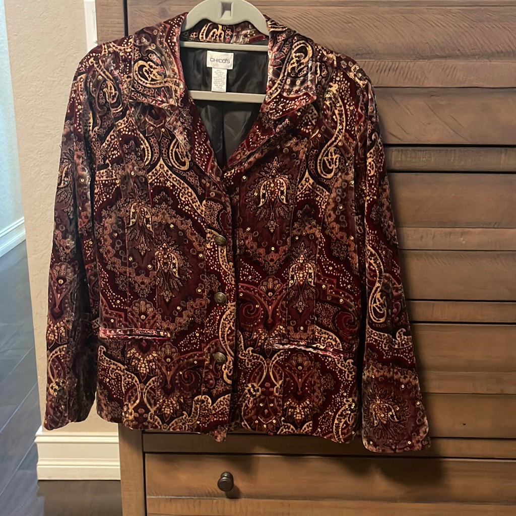 Chicos Rayon/Silk/Polyester Jacket